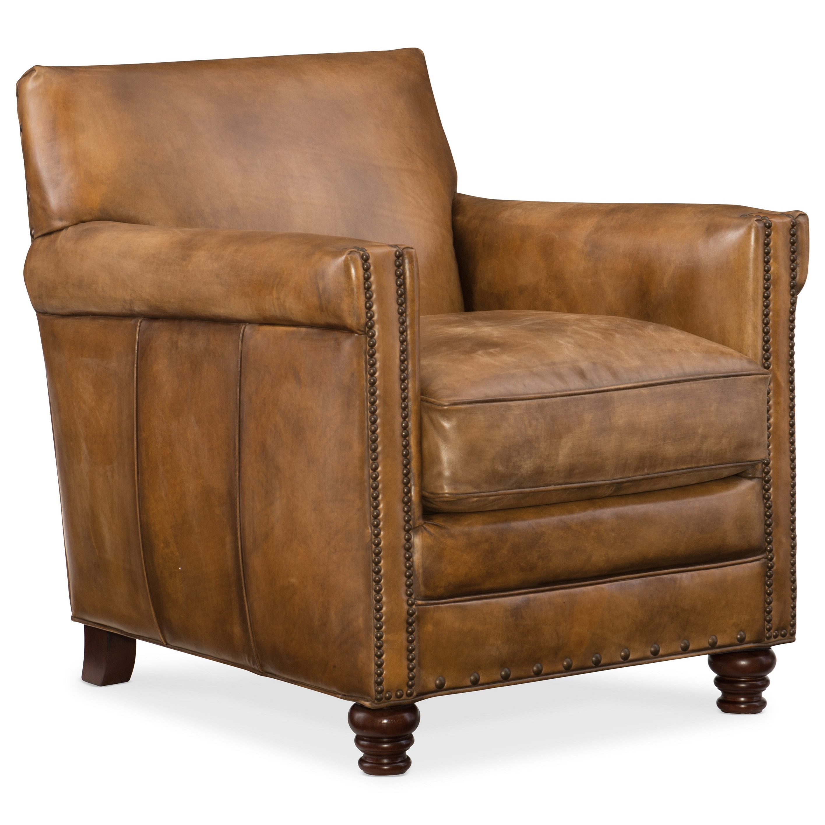 Club Chairs Potter Leather Club Chair with Nailhead Trim